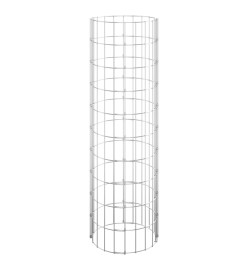 Poteau à gabion circulaire Acier galvanisé Ø30x100 cm