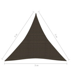 Voile d'ombrage 160 g/m² Marron 3x3x3 m PEHD