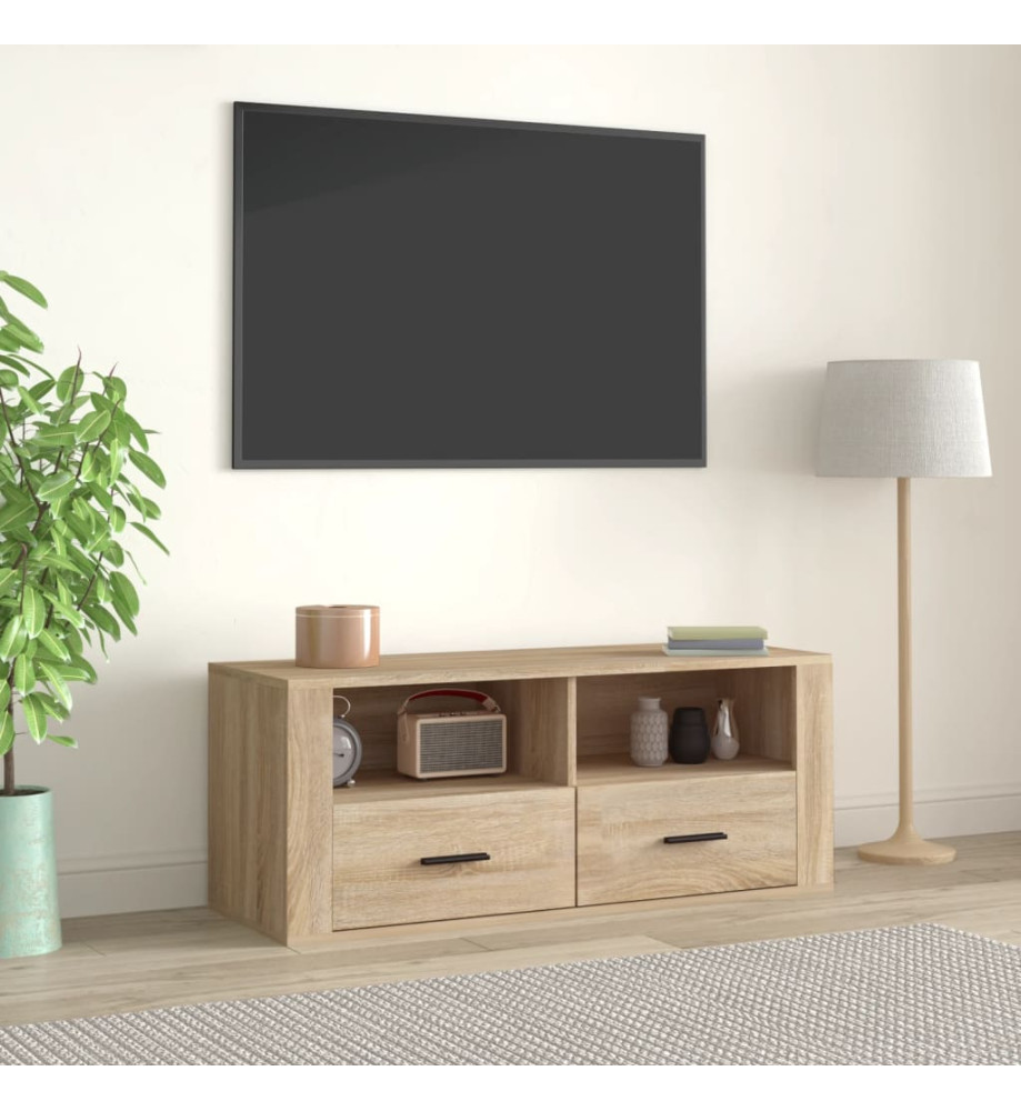 Meuble TV Chêne sonoma 100x35x40 cm Bois d'ingénierie Meuble TV Chêne sonoma 100x35x40 cm Bois d'ingénierie