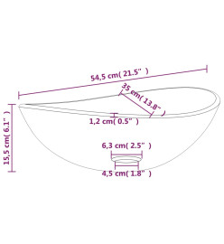 Lavabo Verre trempé 54,5x35x15,5 cm Noir