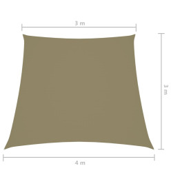 Voile de parasol Tissu Oxford trapèze 3/4x3 m Beige