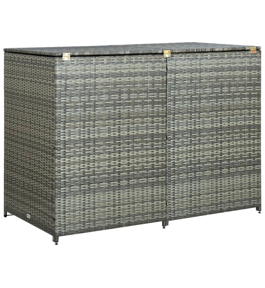 Abri de poubelle double Résine tressée Anthracite 148x77x111cm