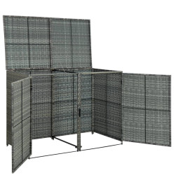 Abri de poubelle double Résine tressée Anthracite 148x77x111cm