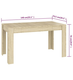 Table de salle à manger Chêne sonoma 140x74,5x76 cm Aggloméré