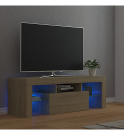 Meuble TV avec lumières LED chêne sonoma 120x35x40 cm