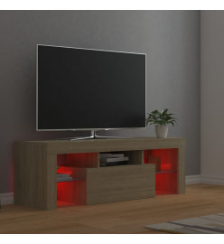 Meuble TV avec lumières LED chêne sonoma 120x35x40 cm