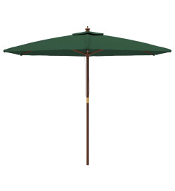 Parasol de jardin avec mât en bois vert 299x240 cm