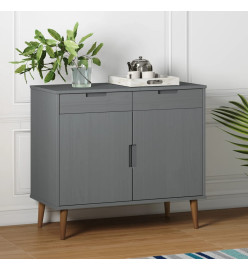 Buffet MOLDE Gris 90x40x80 cm Bois massif de pin