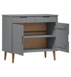 Buffet MOLDE Gris 90x40x80 cm Bois massif de pin