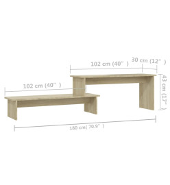 Meuble TV Chêne sonoma 180x30x43 cm Aggloméré