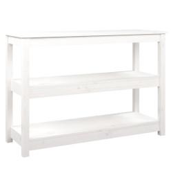 Table console Blanc 110x40x74 cm Bois massif de pin