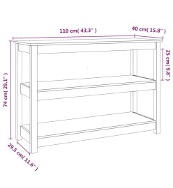 Table console Blanc 110x40x74 cm Bois massif de pin