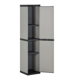 Armoire de rangement de jardin 3 étagères Gris/noir 34x40x168cm