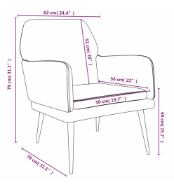 Fauteuil Jaune 62x79x79 cm Velours