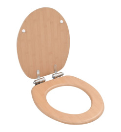 Siège de toilette MDF Couvercle à fermeture en douceur Bambou