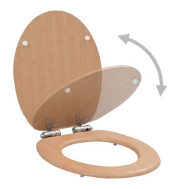 Siège de toilette MDF Couvercle à fermeture en douceur Bambou