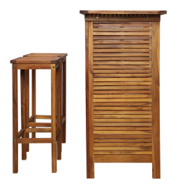 Table et chaises de bar 3 pcs Bois d'acacia massif