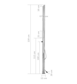 Douche de jardin 220 cm Acier inoxydable