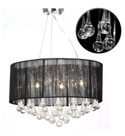 Lustre avec 85 cristaux Noir