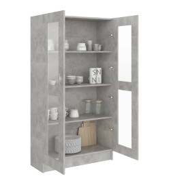 Armoire à vitrine Gris béton 82,5x30,5x150 cm Aggloméré