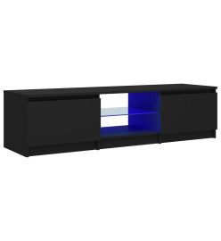 Meuble TV avec lumières LED noir 140x40x35,5 cm