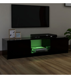 Meuble TV avec lumières LED noir 140x40x35,5 cm