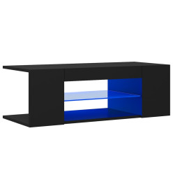 Meuble TV avec lumières LED Noir 90x39x30 cm