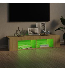 Meuble TV avec lumières LED chêne sonoma 135x39x30 cm