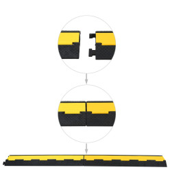 Rampes de protection de câble 2 pcs 2 canaux caoutchouc 101,5cm