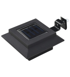 Lampes solaires à LED carrées d'extérieur 12 pcs 12 cm Noir