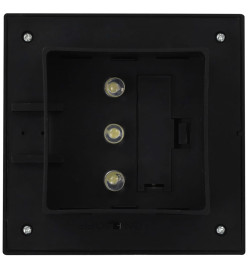 Lampes solaires à LED carrées d'extérieur 12 pcs 12 cm Noir