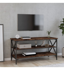 Meuble TV Chêne fumé 100x40x50 cm Bois d'ingénierie