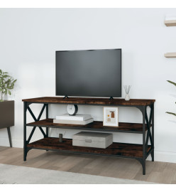 Meuble TV Chêne fumé 100x40x50 cm Bois d'ingénierie