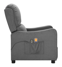 Fauteuil électrique de massage Gris clair Tissu