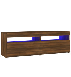 Meuble TV avec lumières LED chêne marron 120x35x40 cm