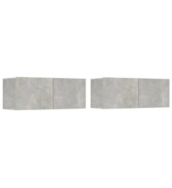 Ensemble de meubles TV 4 pcs Gris béton Bois d'ingénierie