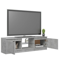 Meuble TV avec lumières LED gris béton 120x30x35,5 cm