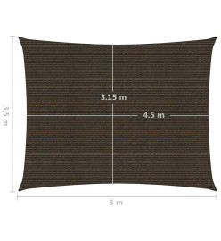 Voile d'ombrage 160 g/m² Marron 3,5x5 m PEHD