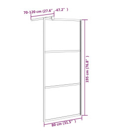 Paroi de douche 80x195 cm Verre ESG demi-dépoli Noir