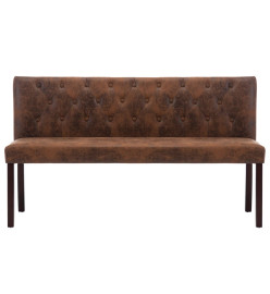 Banc 148,5 cm Marron Similicuir daim