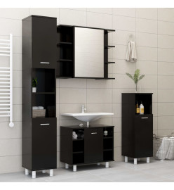 Ensemble de meubles de salle de bain 4 pcs Noir Aggloméré