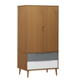 Garde-robe MOLDE Marron 90x55x175 cm Bois massif de pin