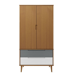 Garde-robe MOLDE Marron 90x55x175 cm Bois massif de pin