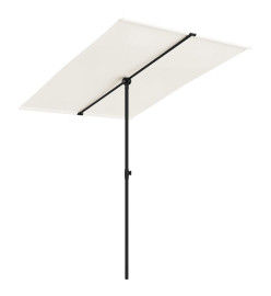 Parasol d'extérieur avec mât en aluminium 2x1,5 m Blanc sable