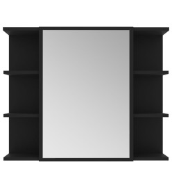 Armoire à miroir de salle de bain Noir 80x20,5x64 cm Aggloméré