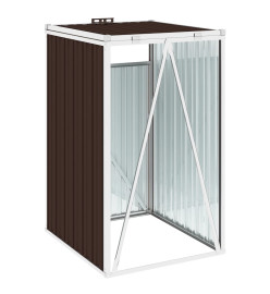 Abri de poubelle Marron 72x81x121 cm Acier