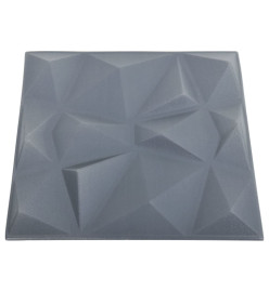 Panneaux muraux 3D 24 pcs 50x50 cm Gris diamant 6 m²