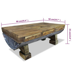 Table basse Bois de récupération massif 90 x 50 x 35 cm