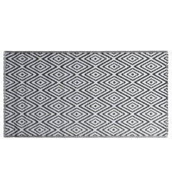 Tapis d'extérieur Blanc et noir 190x290 cm PP