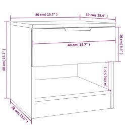 Tables de chevet 2 pcs Gris béton Bois d'ingénierie